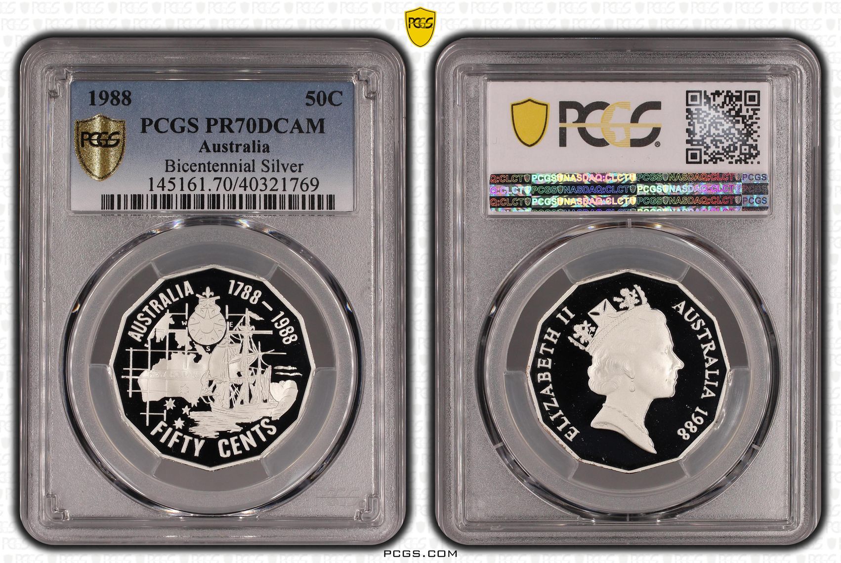Bicentennial Ag, Fifty Cent, 1988, PCGS PR70DCAM