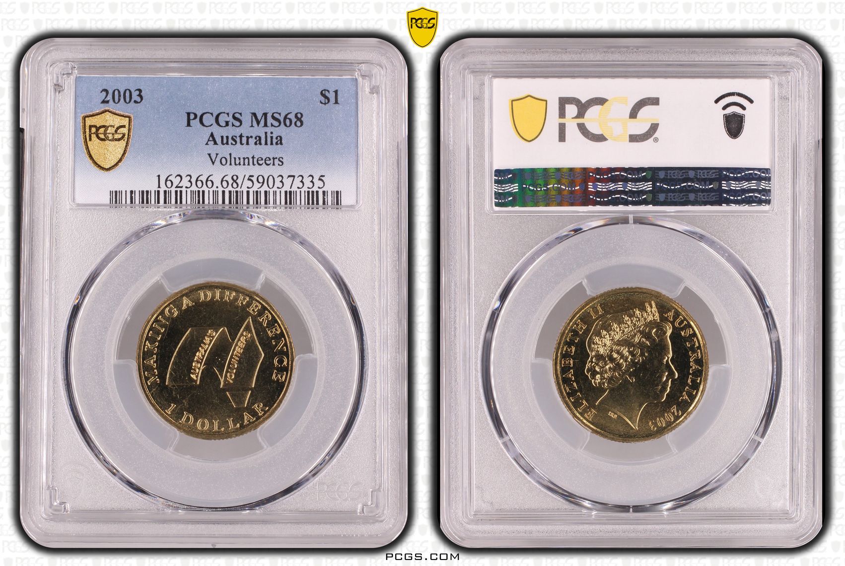 Volunteers, One Dollar, 2003, PCGS MS68