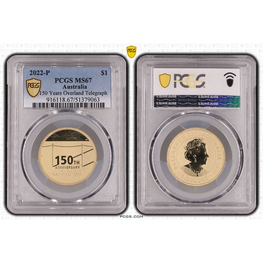150 Years Overland Telegraph, One Dollar, 2022-P, PCGS MS67