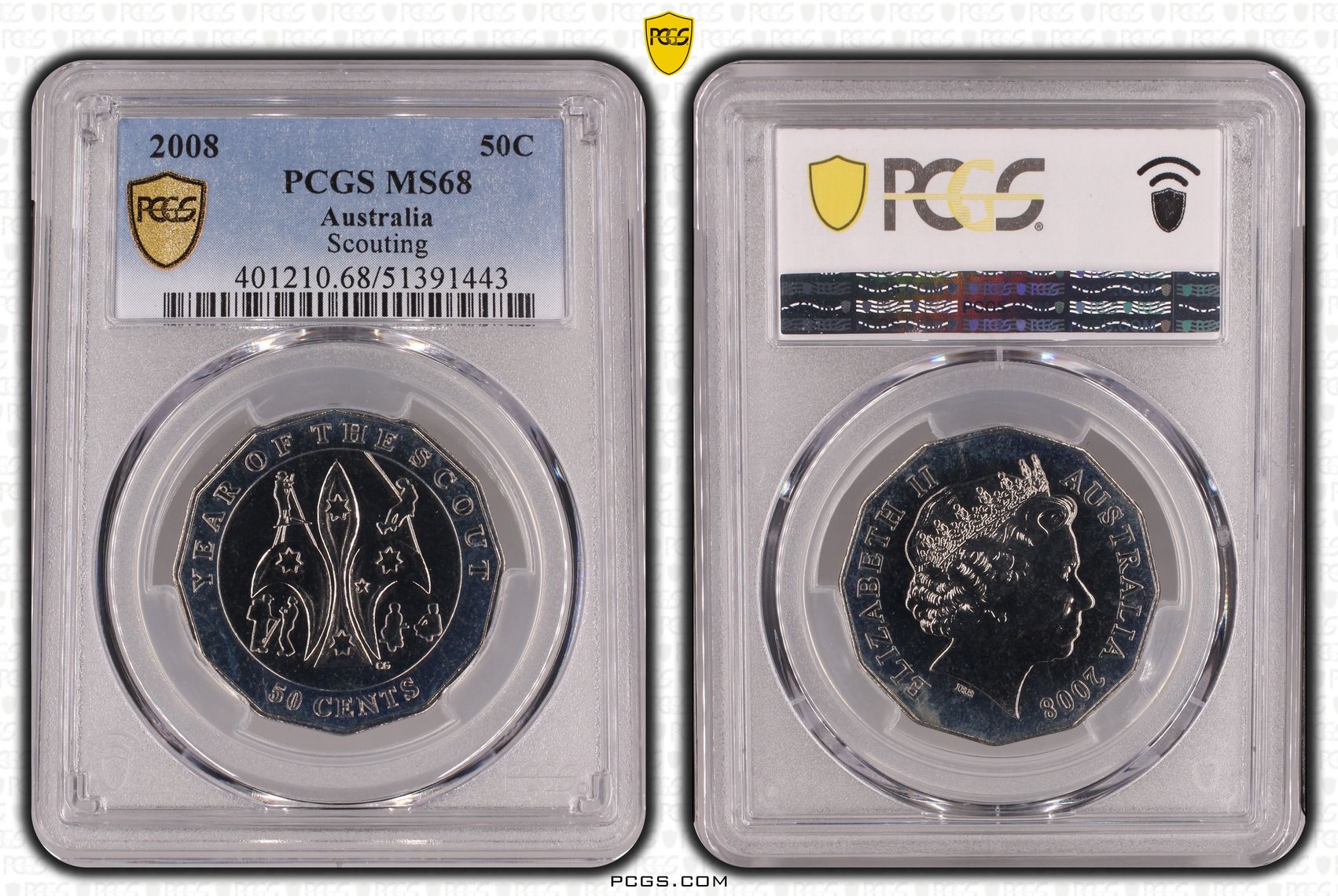 Scouting, Fifty Cent, 2008, PCGS MS68
