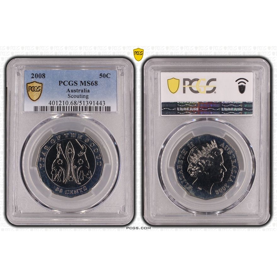 Scouting, Fifty Cent, 2008, PCGS MS68
