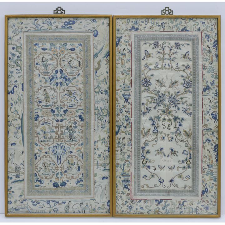 2 Pairs Chinese Silk Embroidered Sleeve Panels