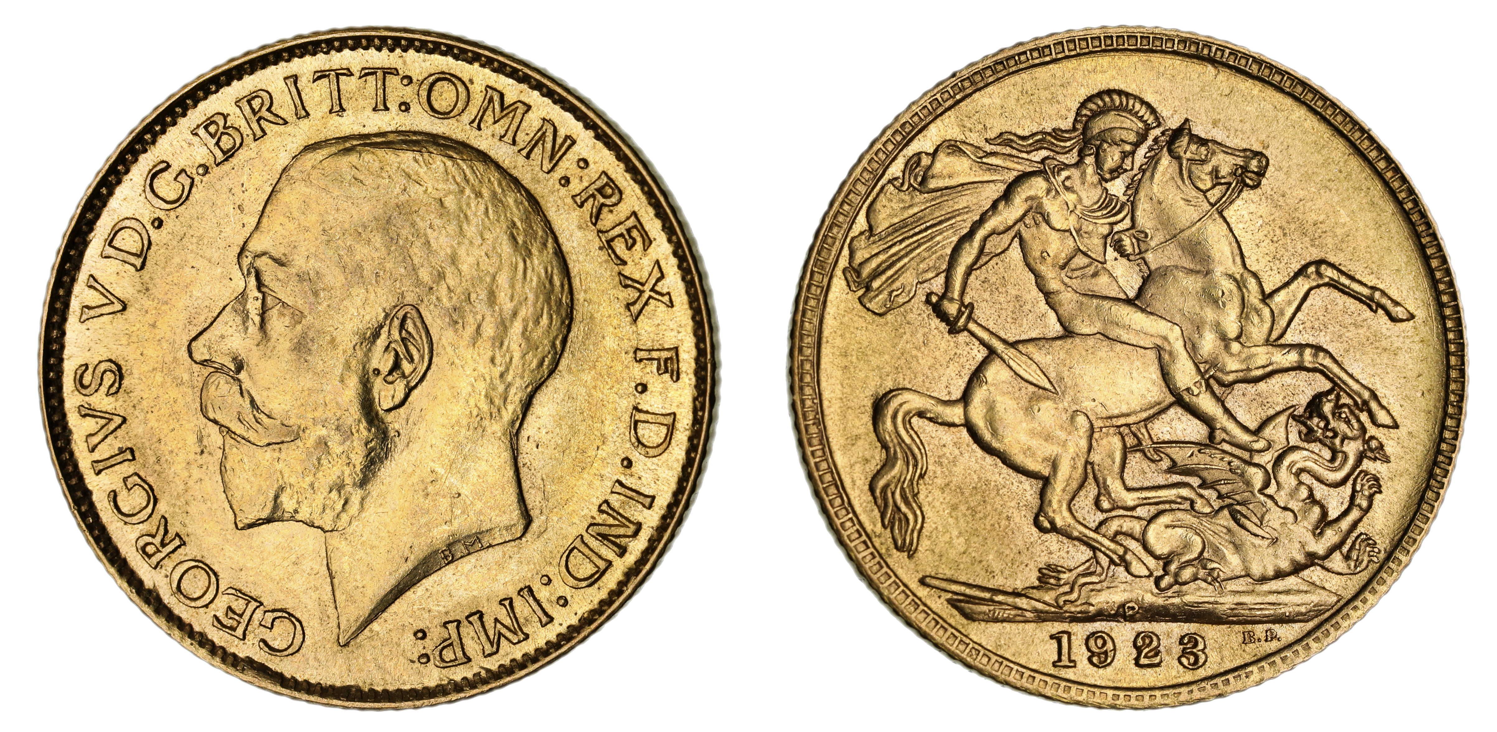 George V, St. George Reverse - Perth Mint, Sovereign, 1923, UNC