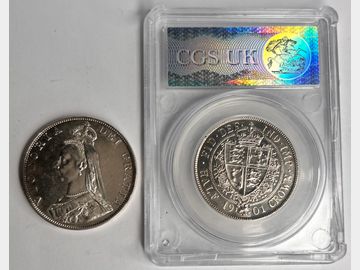 2 x VICTORIA SILVER HALF CROWNS (1887 JUBILEE HEAD, 1901 OLD HEAD)