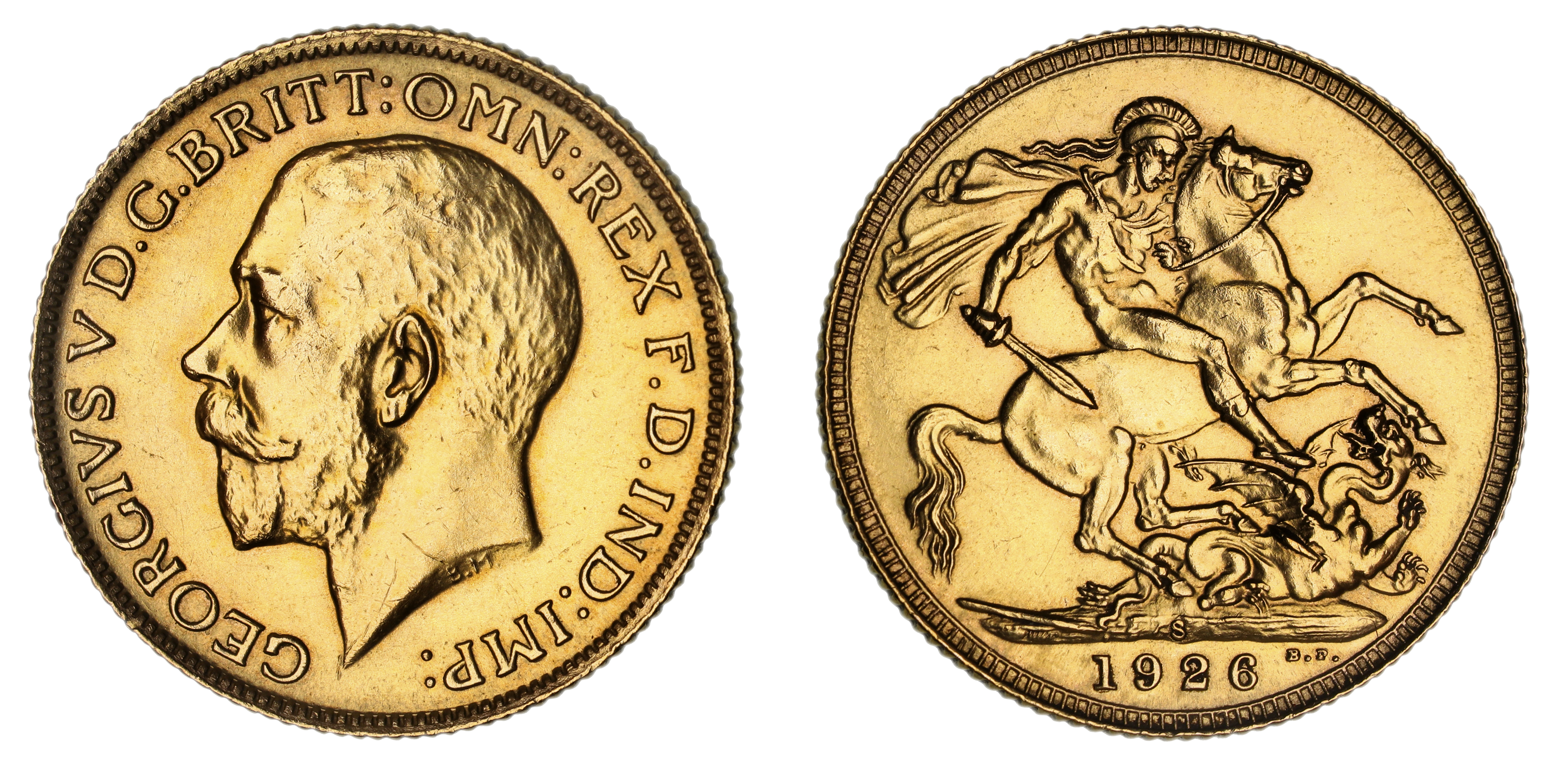 George V, St. George - Sydney Mint, Sovereign, 1926, aFDC/FDC