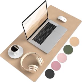 SAMSEEL DESK PAD,LEATHER MOUSE PAD DESK WRITING MAT,DESK BLOTTER PROTECTOR MAT,NON-SLIP COMPUTER MAT FOR DESK,WATERPROOF DESK PAD