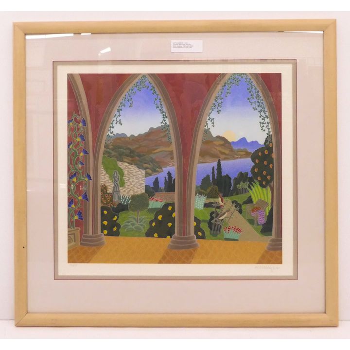 Thomas McKnight 'Ravello Garden' S/N Serigraph- 26x27'' framed