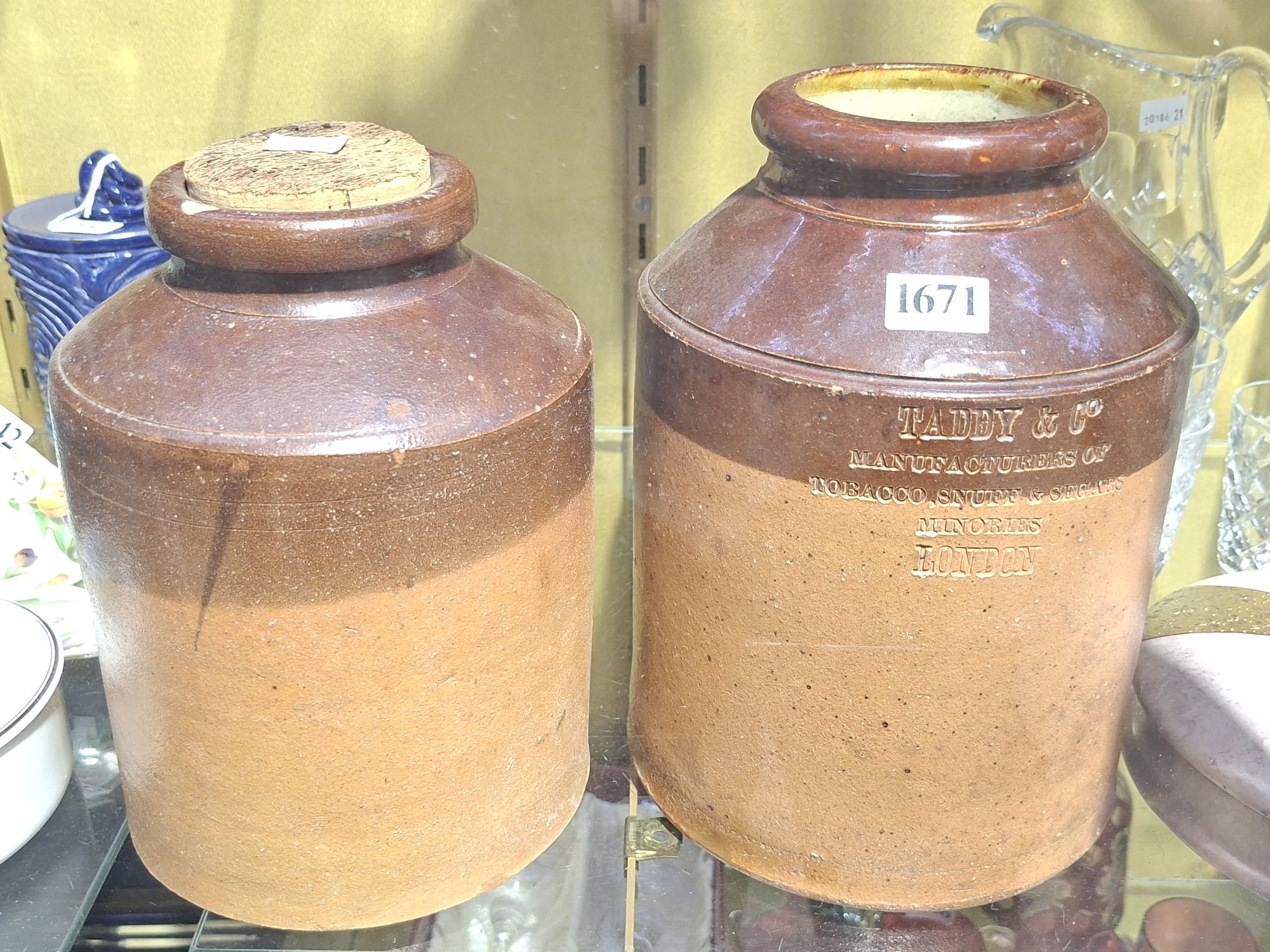 PAIR OF DOULTON LAMBETH CANISTERS