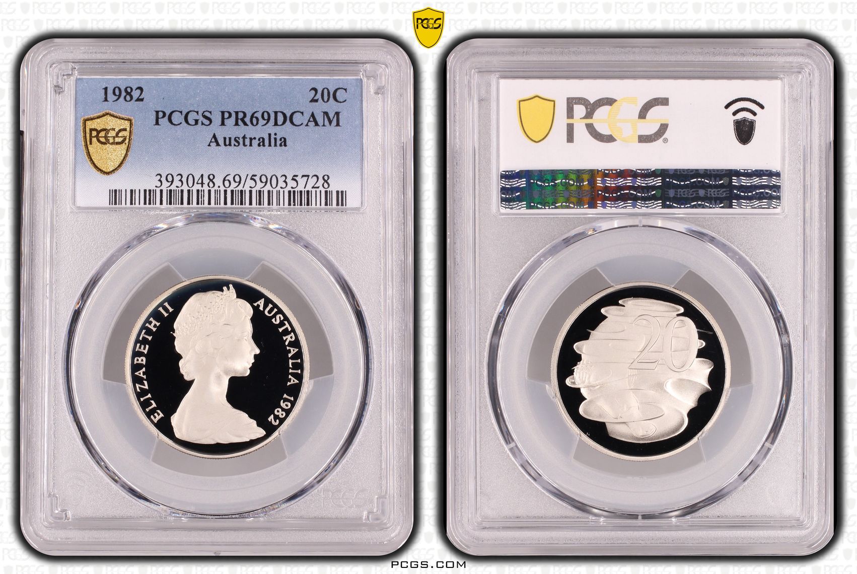 Twenty Cent, 1982, PCGS PR69DCAM