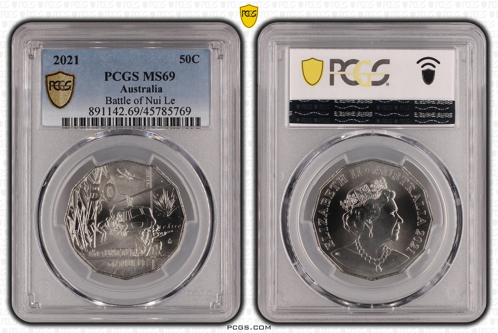 Battle of Nui Le, Fifty Cent, 2021, PCGS MS 69