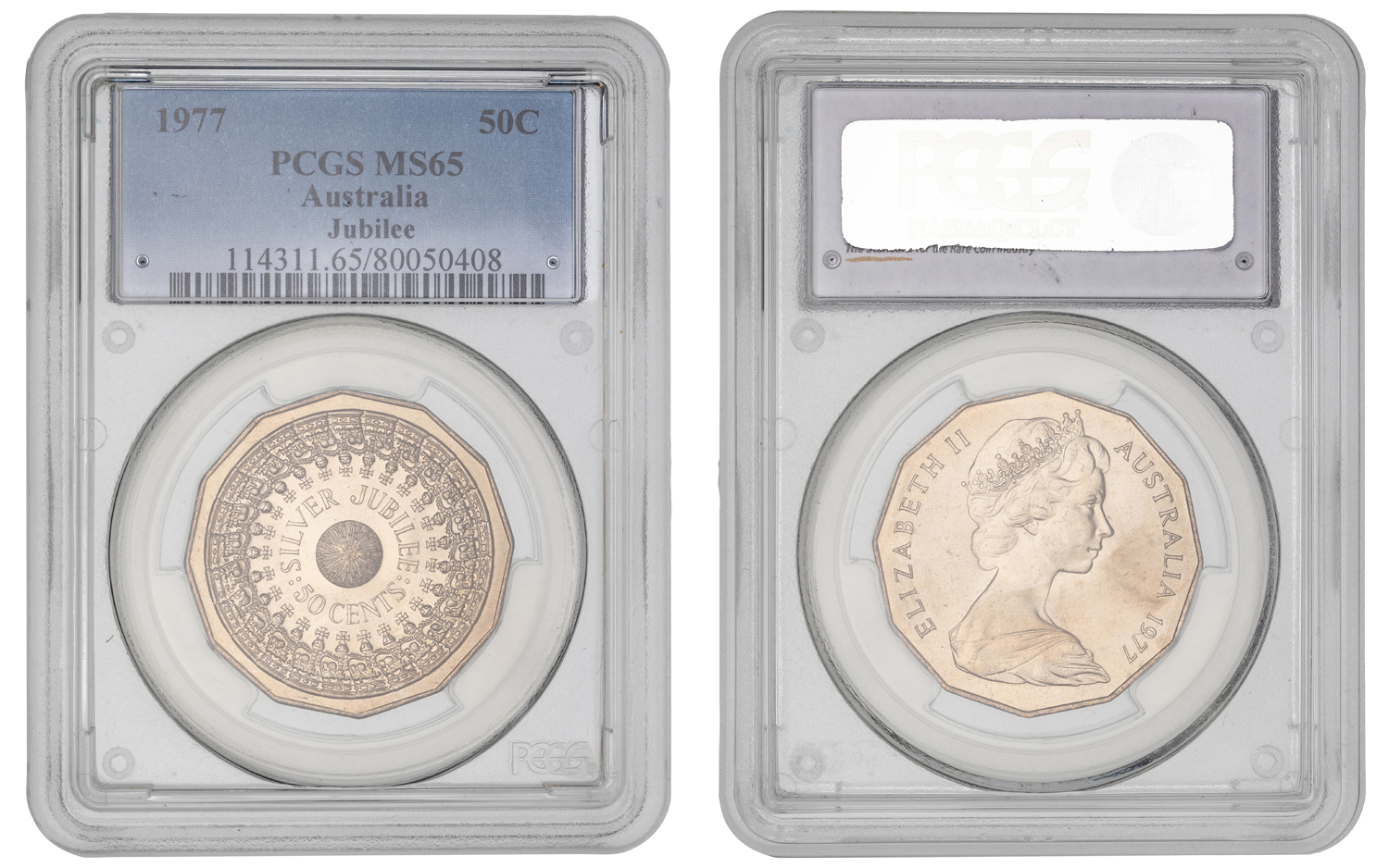 Elizabeth II, Jubilee, Fifty Cent, 1977, PCGS MS65