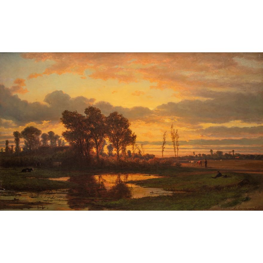 Adrianus van Everdingen | O zachodzie słońca, 1861 r.