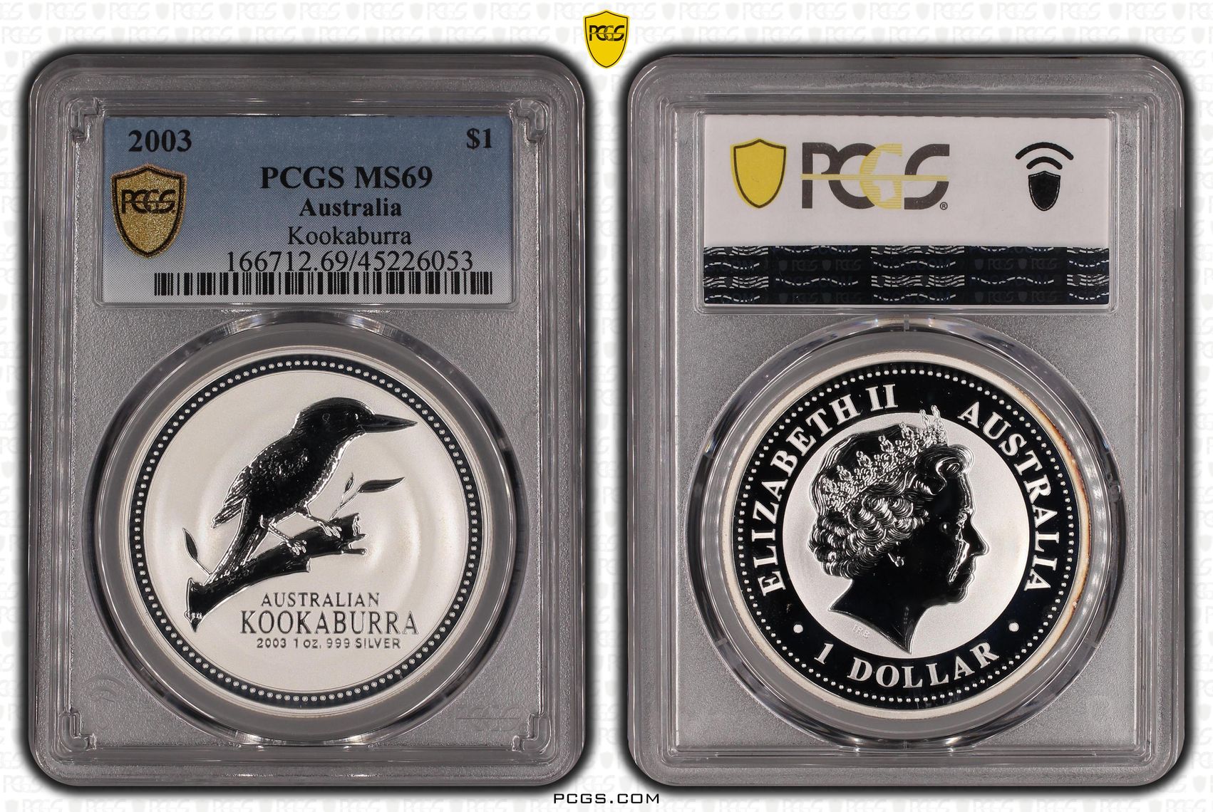 2003 Australia One Dollar, $1 Kookaburra PCGS - MS69 -053
