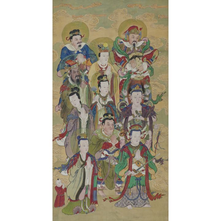 Chinese Qing Deity Scroll Painting