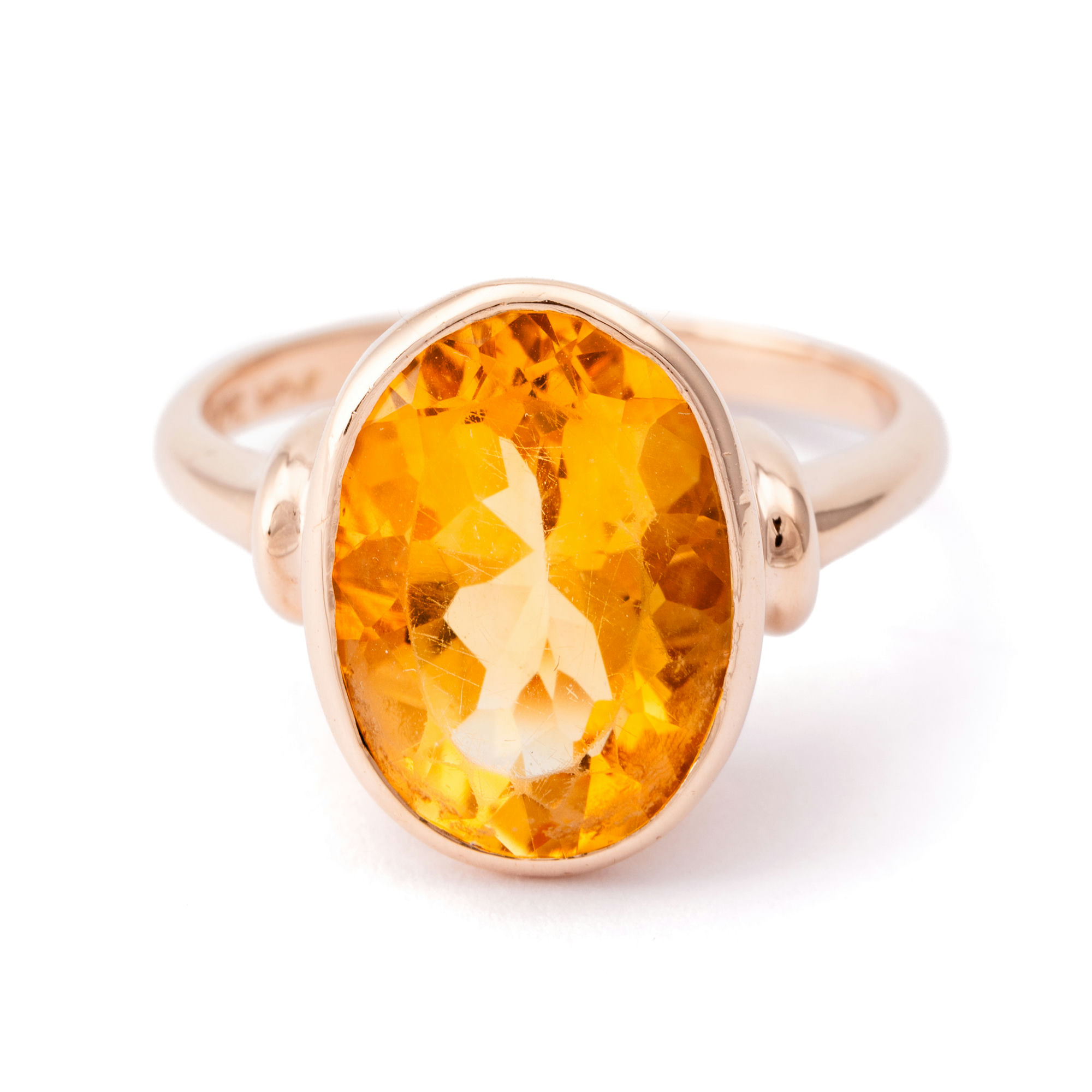 Citrine Solitaire Ring 9ct Gold,