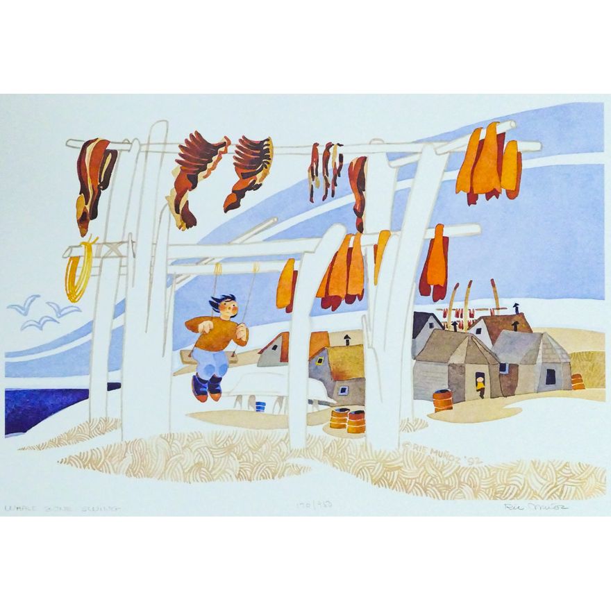 Rie Munoz ''Whale Bone Swing'' 1992 Signed Print