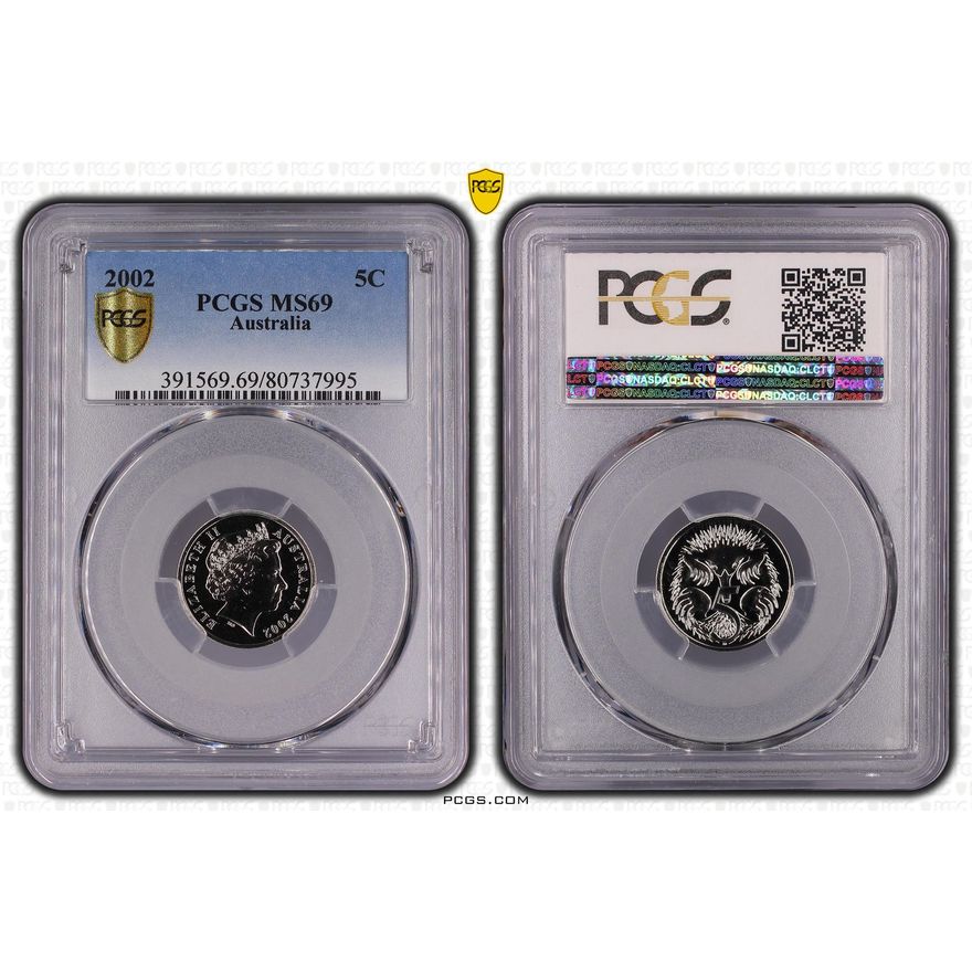 Five Cent, 2002, PCGS MS 69