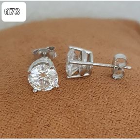 2 X 1CT MOISSANITES SET IN 18CT WHITE GOLD STUDS EARRINGS G/H VVS - CERTIFIED - 50692/282