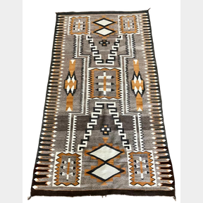 Vintage Storm Pattern Navajo Rug (Circa 1950s)