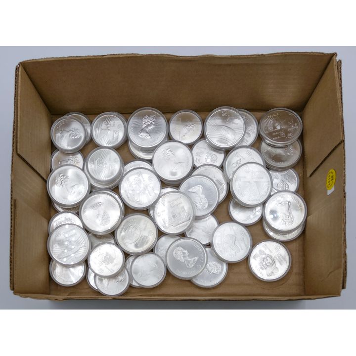 Set 1970's Canadian Olympics Sterling Medals 56pc - 2,028 Grams