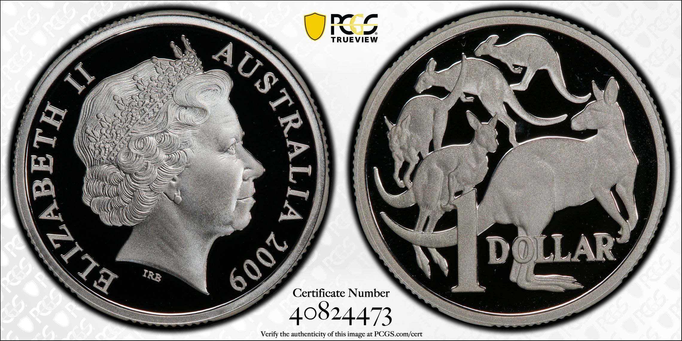382 · 2009 Australia One Dollar, $1 Silver Proof Silver PCGS - PR70DCAM POP 1/0 -473
