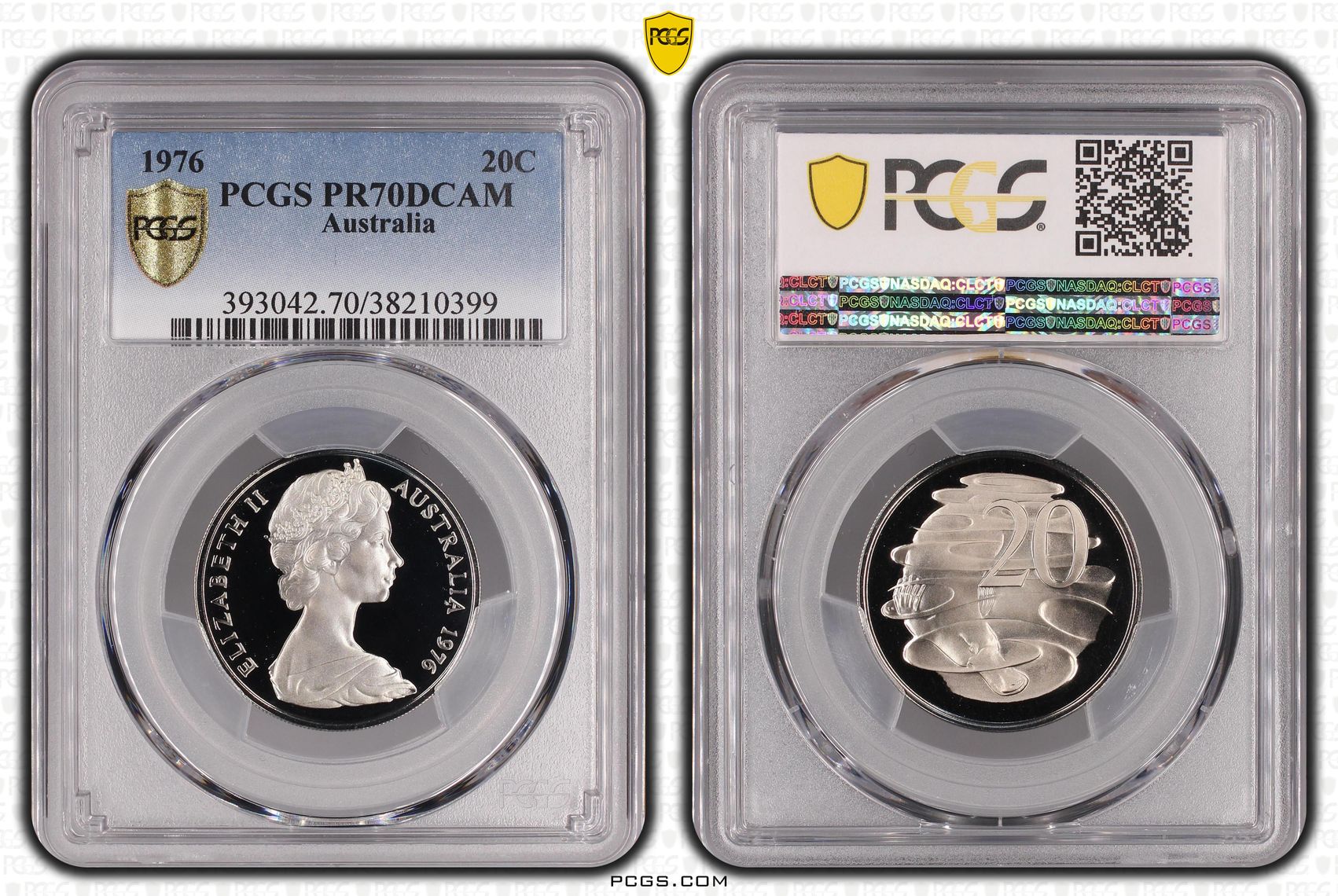 173 · 1976 Australia Twenty Cent, 20c PCGS - PR70DCAM POP 17/0 -399