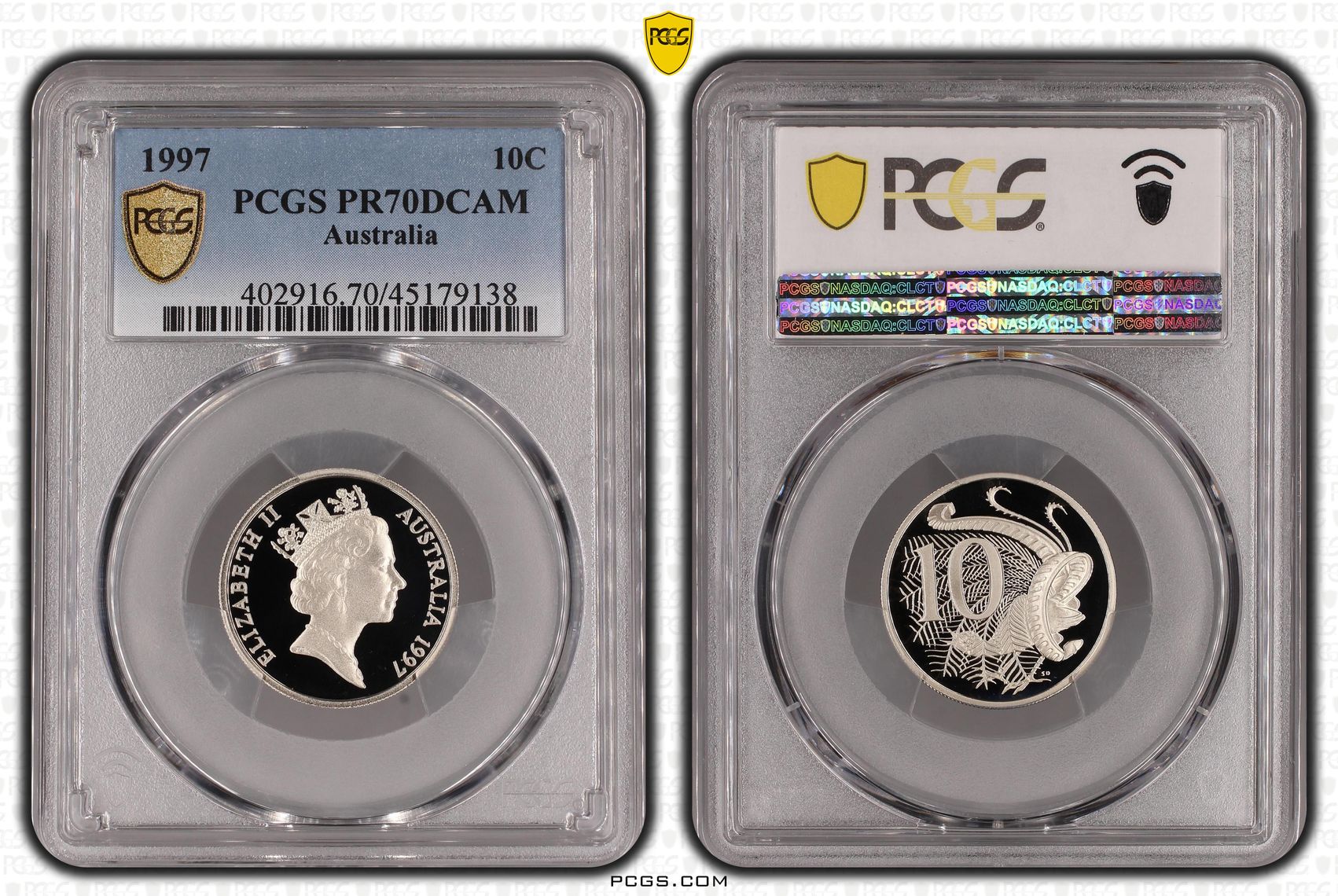 1997 Australia Ten Cent, 10c PCGS - PR70DCAM POP 19/0 -138