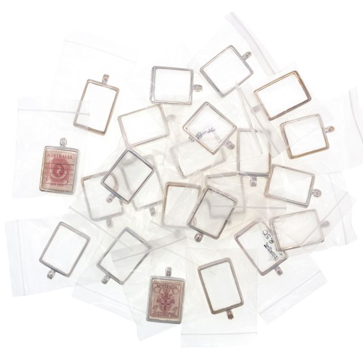 Silver Stamp Case/Pendants, 1990s, UNC