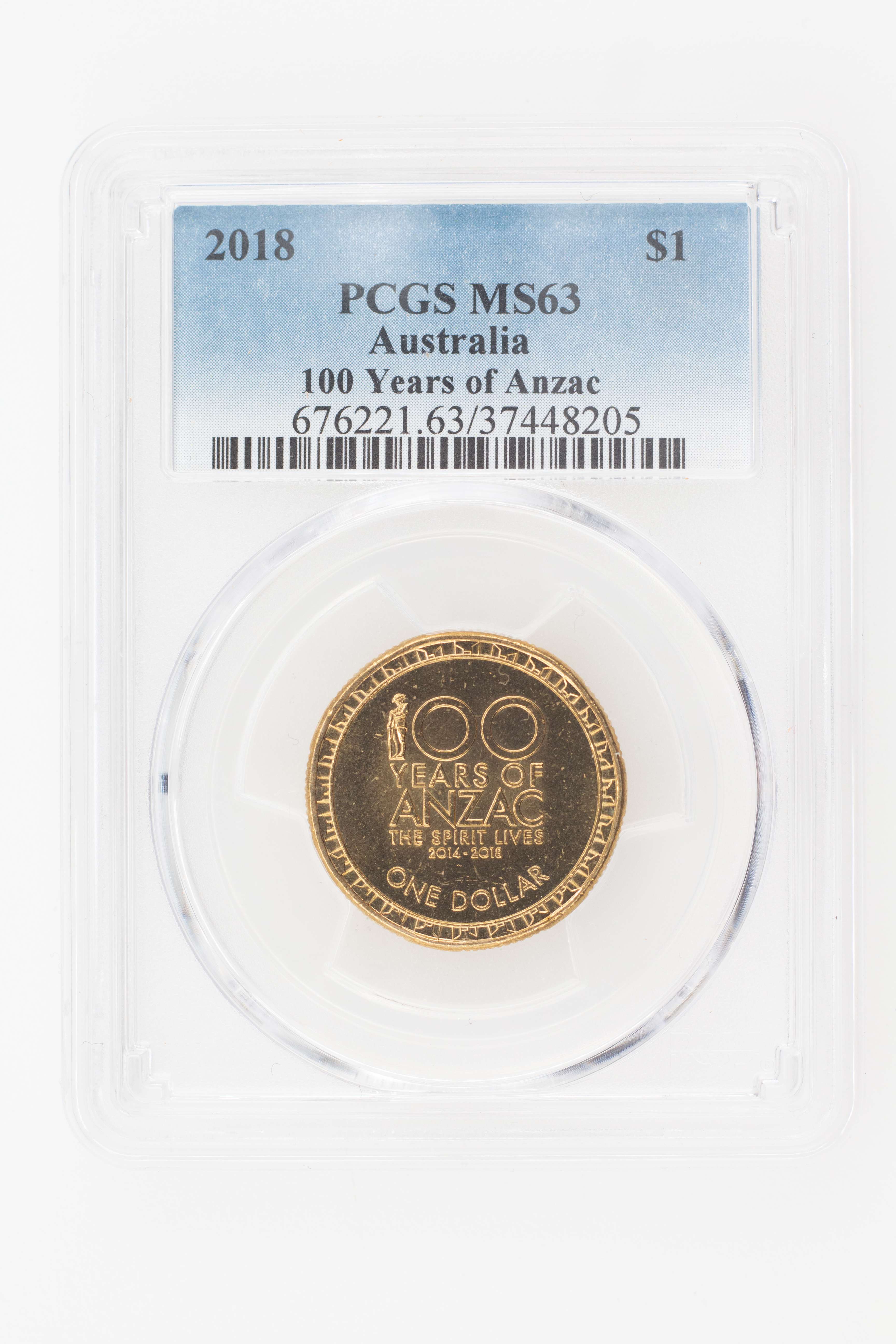 2018 Australia One Dollar, $1 100 Years of Anzac PCGS - MS63 -205