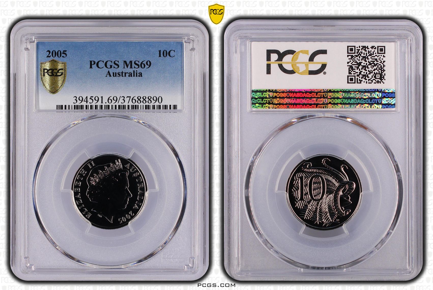 Elizabeth II, Ten Cent, 2005, PCGS MS69