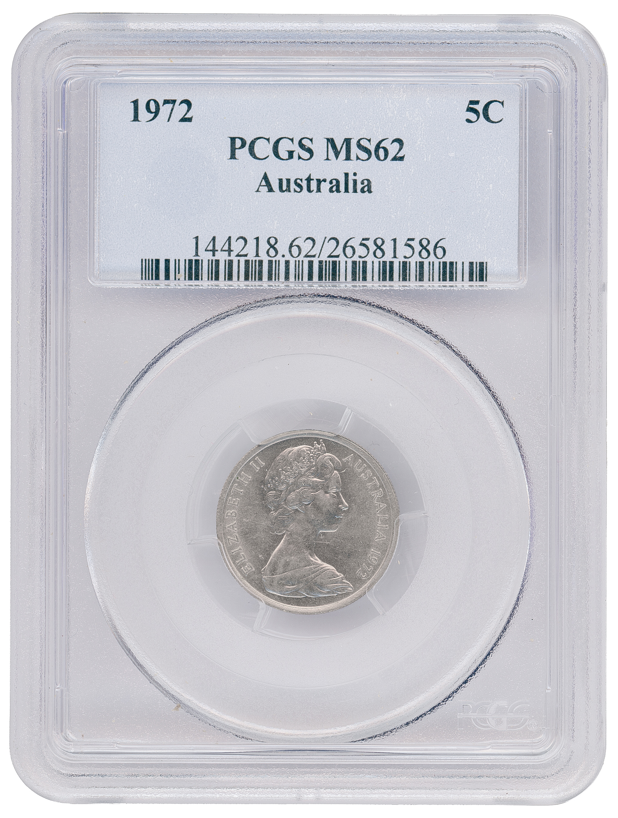 Five Cent, 1972, PCGS MS62