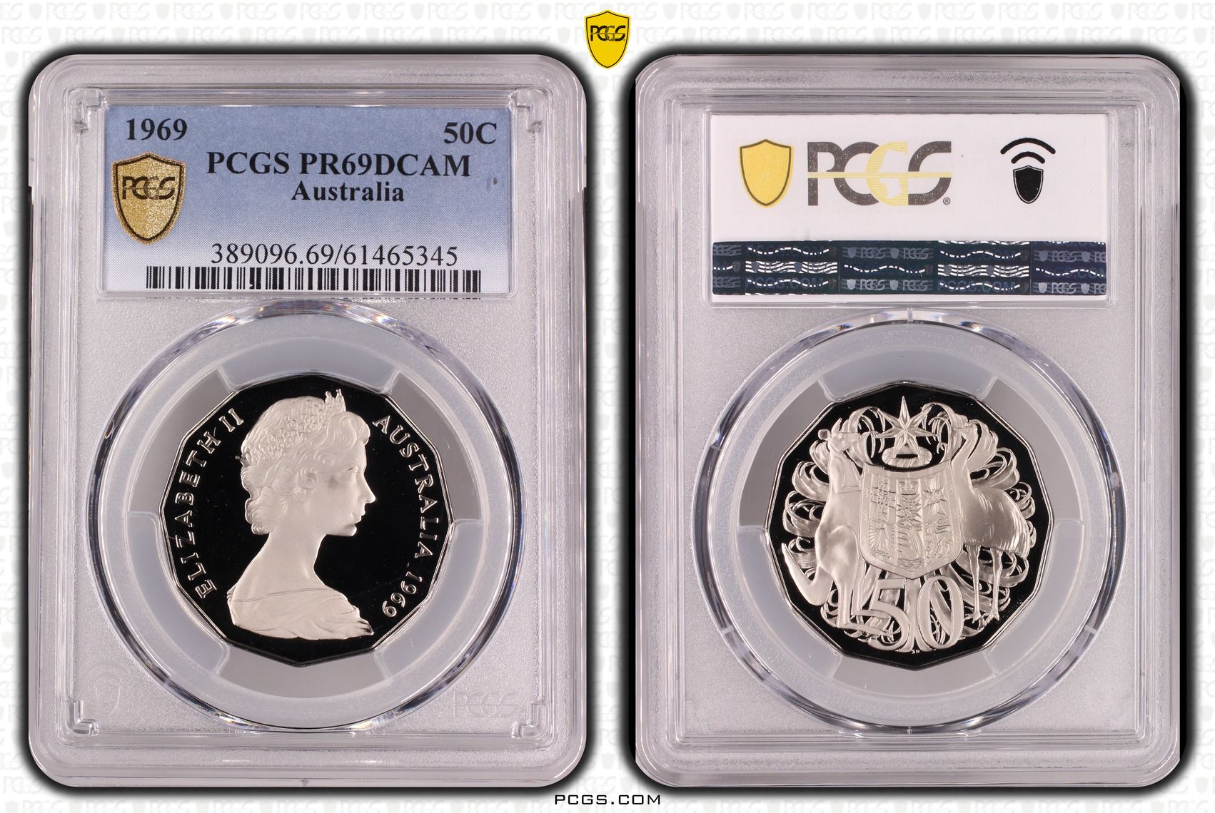 Fifty Cent, 1969, PCGS PR69DCAM