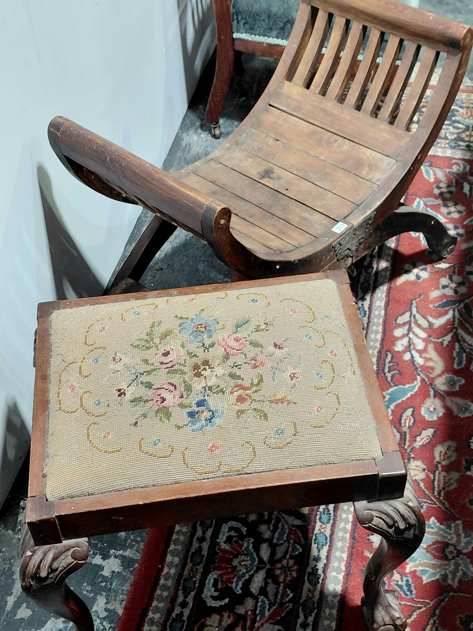 213 · TWO VINTAGE STOOLS