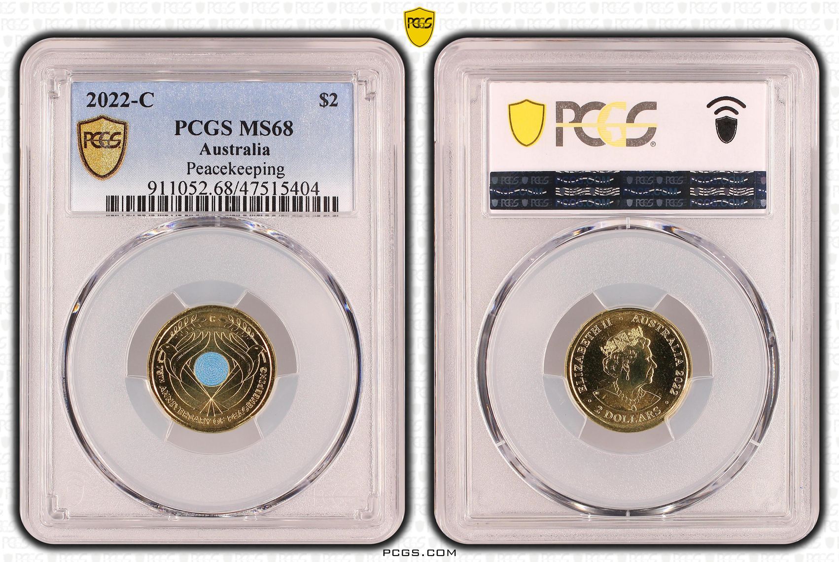 Peacekeeping Colourised, Two Dollar, 2022-C, PCGS MS68