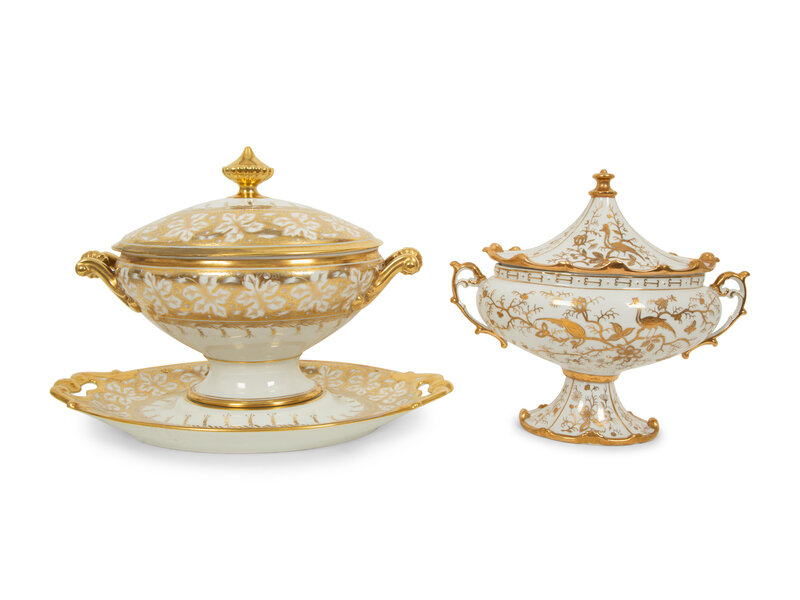 Two Continental Porcelain Tureens with Covers