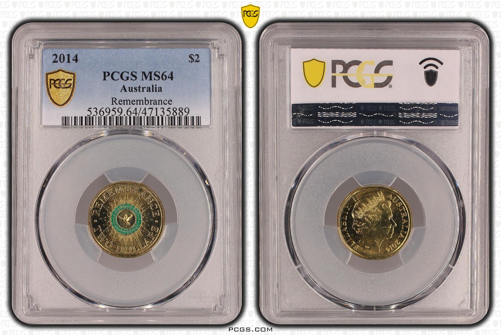 Remembrance - Colorized, Two Dollar, 2014, PCGS MS64