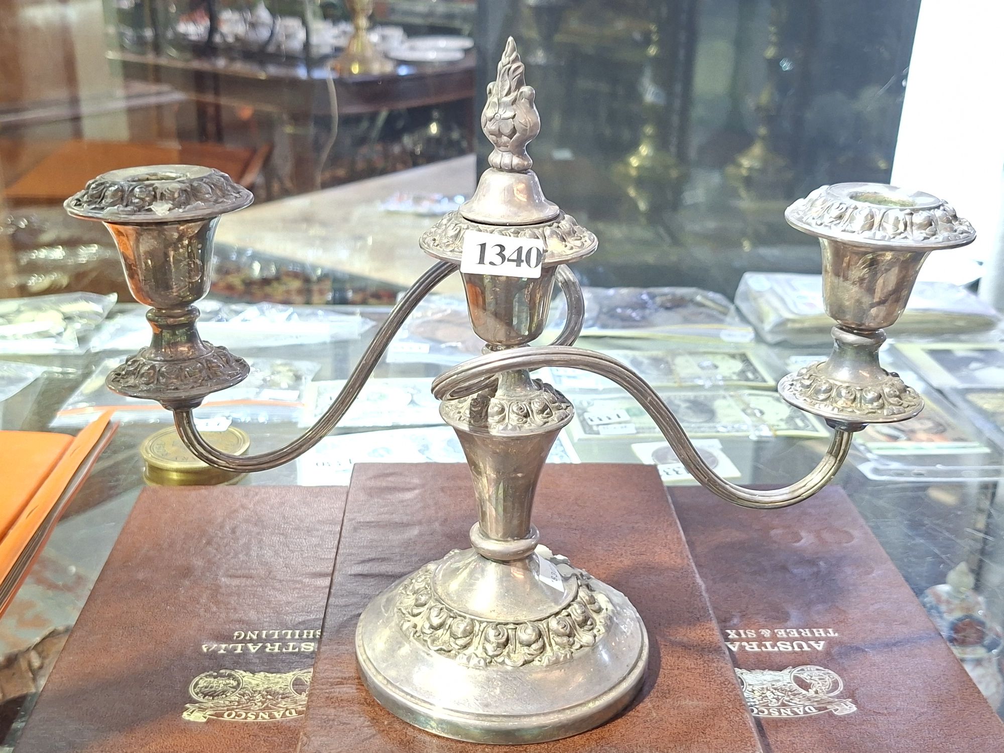 1340 · SILVER PLATED CANDELABRA