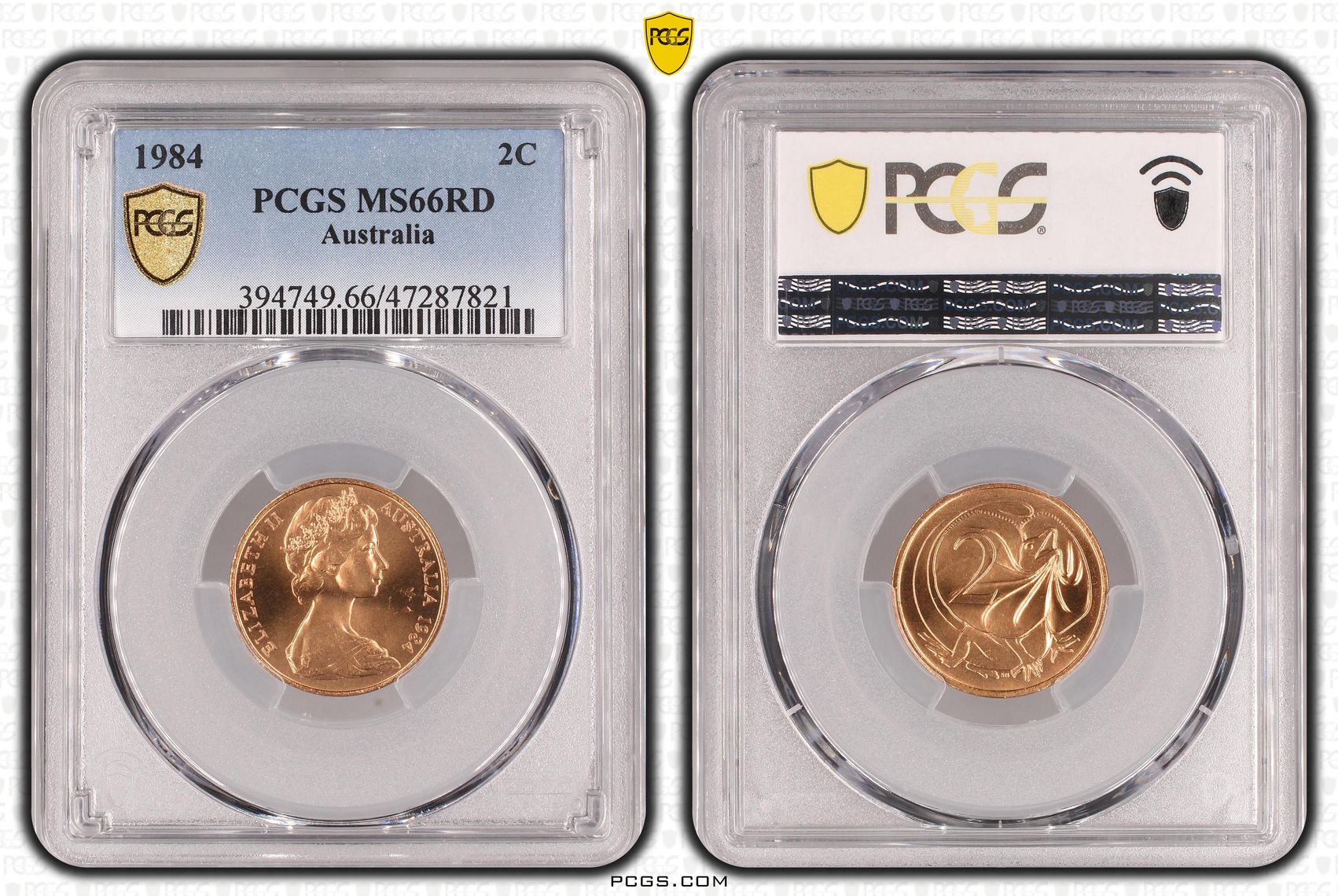 10 · Elizabeth II, Two Cent, 1984, PCGS MS66RD