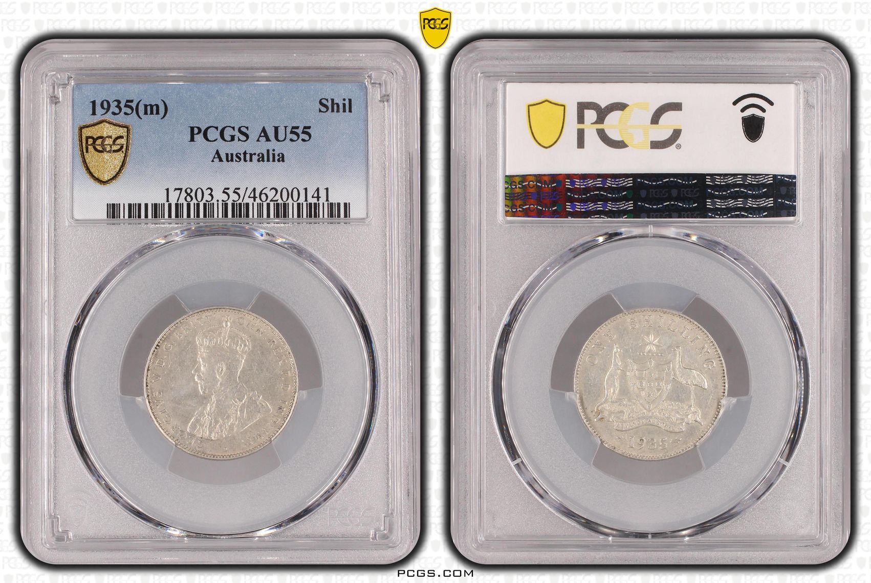 Shilling, 1935(m), PCGS AU55