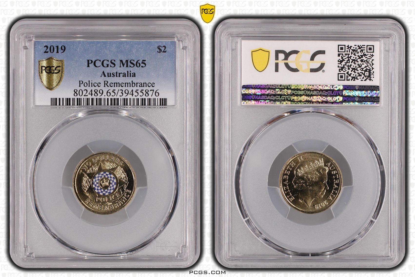 Police Remembrance Colorized, Two Dollar, 2019, PCGS MS65