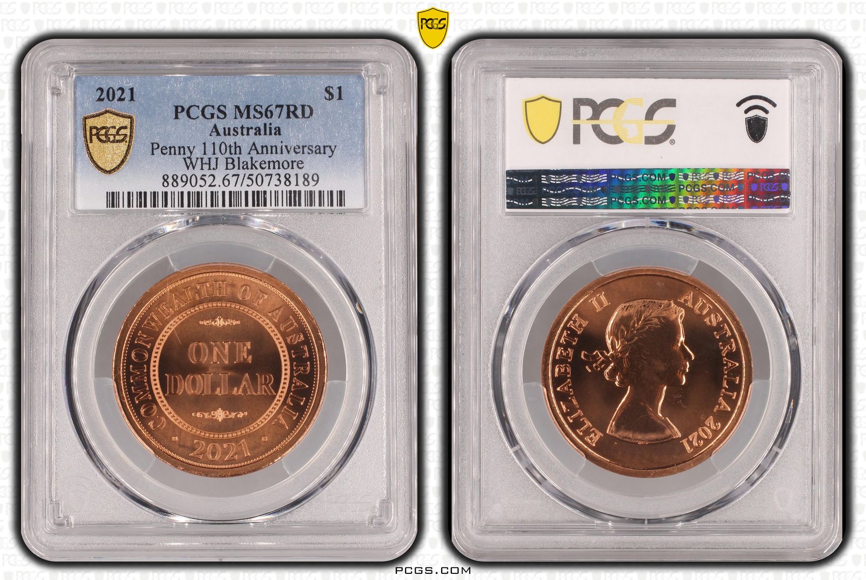 Penny 110th Anniversary , One Dollar, 2021, PCGS MS67RD