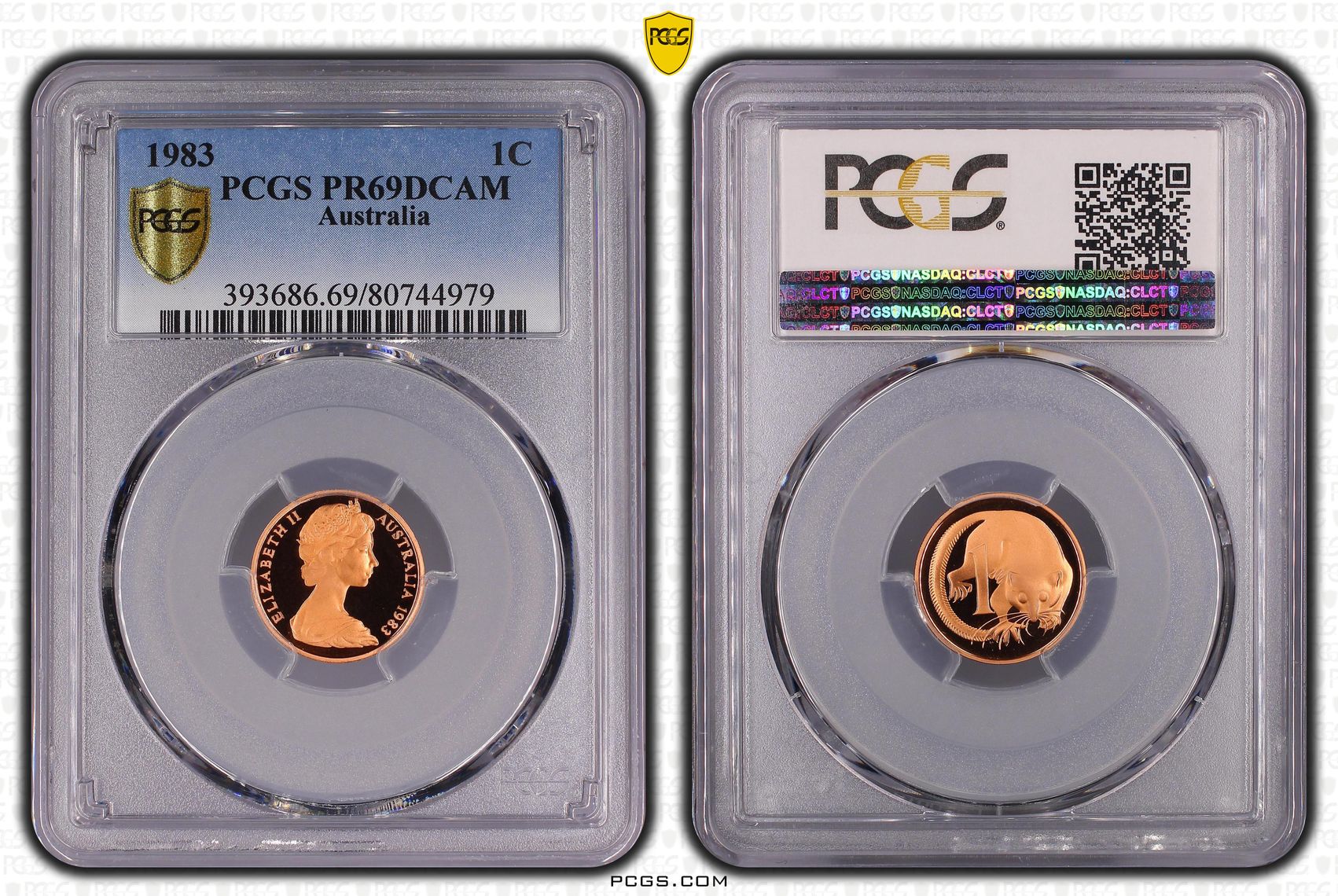 Elizabeth II, One Cent, 1983, PCGS PR69DCAM