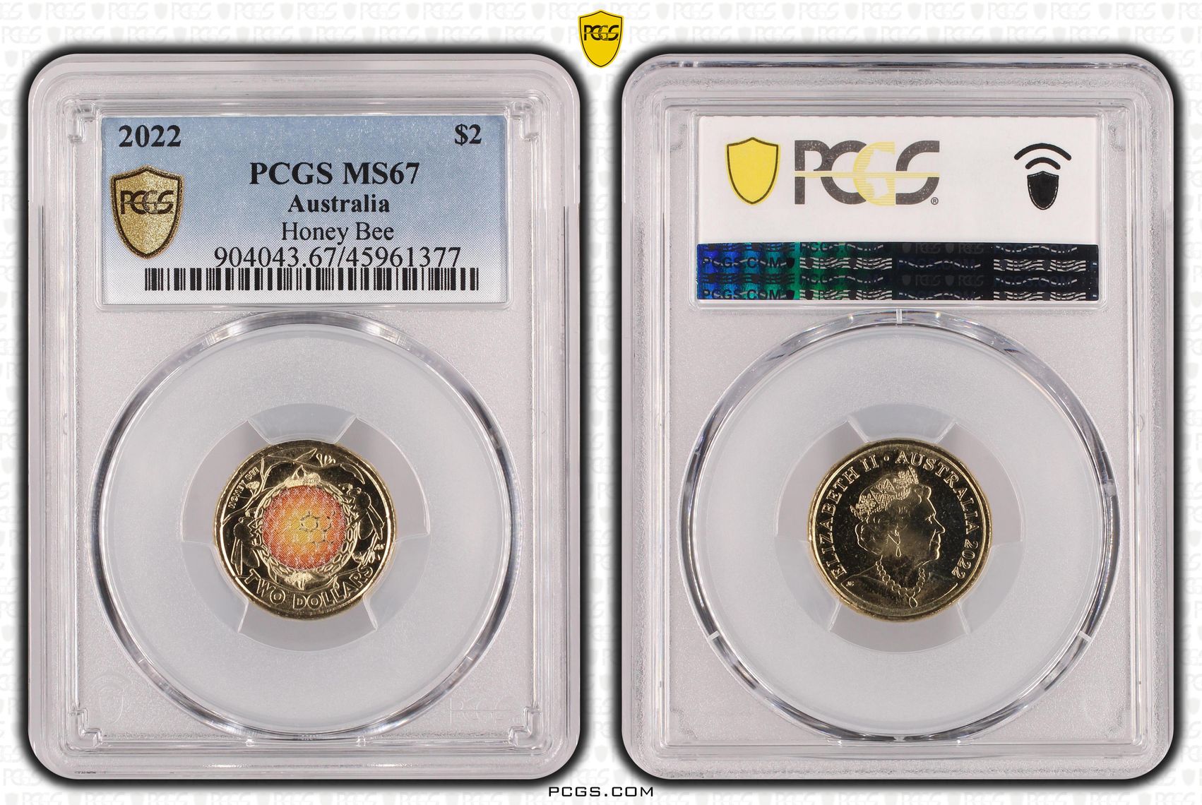 Honey Bee Colorized, Two Dollar, 2022, PCGS MS67
