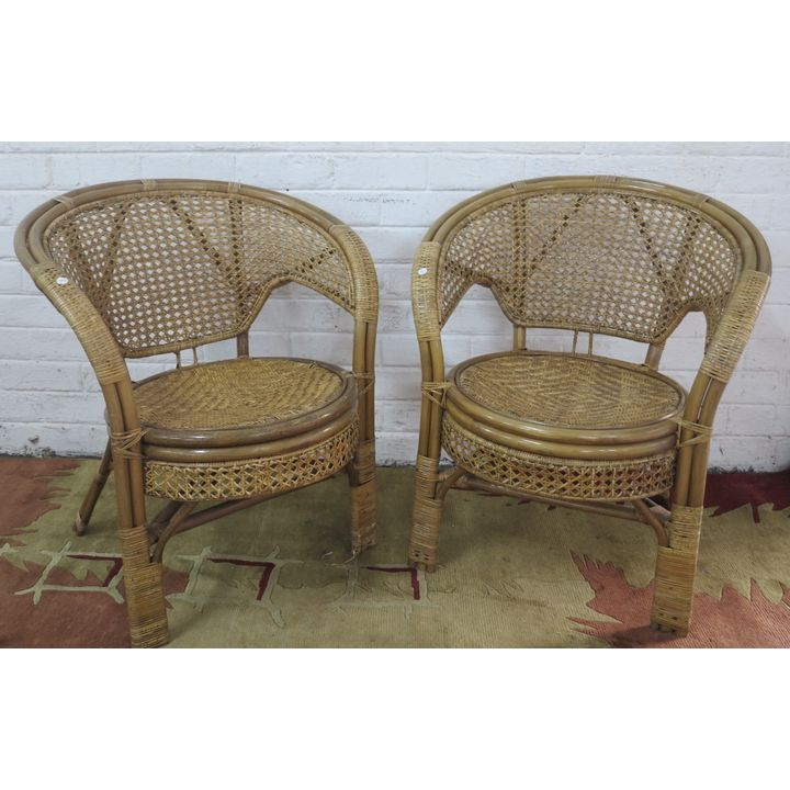 PAIR OF WICKER CHAIRS