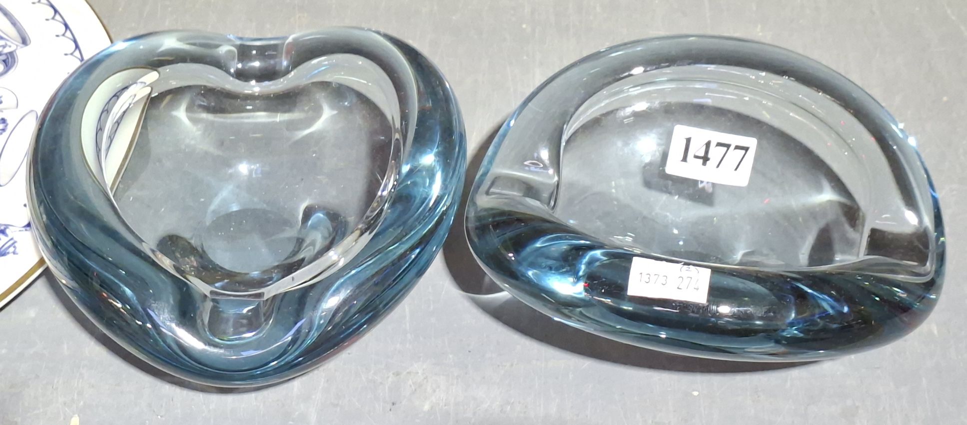 Holmegaard Blue 'Akva' Glass Bowls