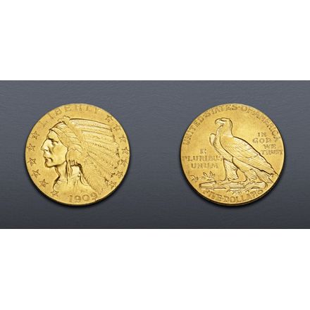 1909 Indian Head Half Eagle. EF. A pleasing example of the type ...