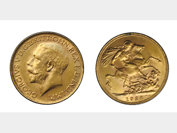 1926 King George V South Africa Gold Sovereign.
