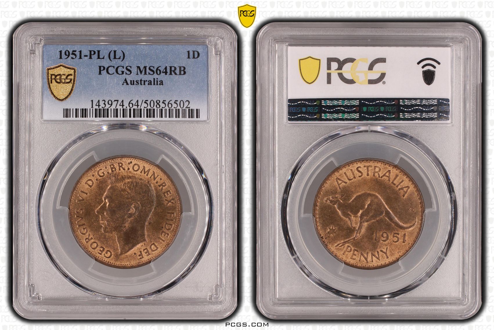 Penny, 1951-Pl, Pcgs Ms64rb