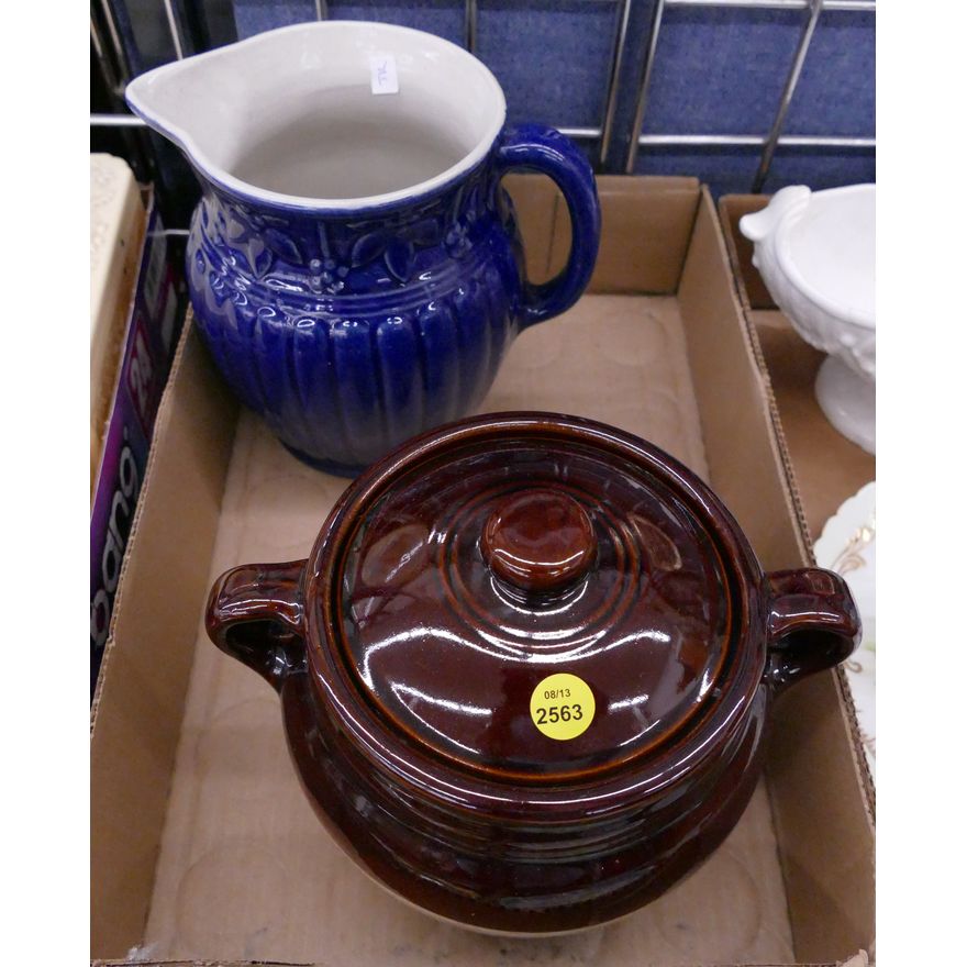 2pc Stoneware Pitcher & Beanpot