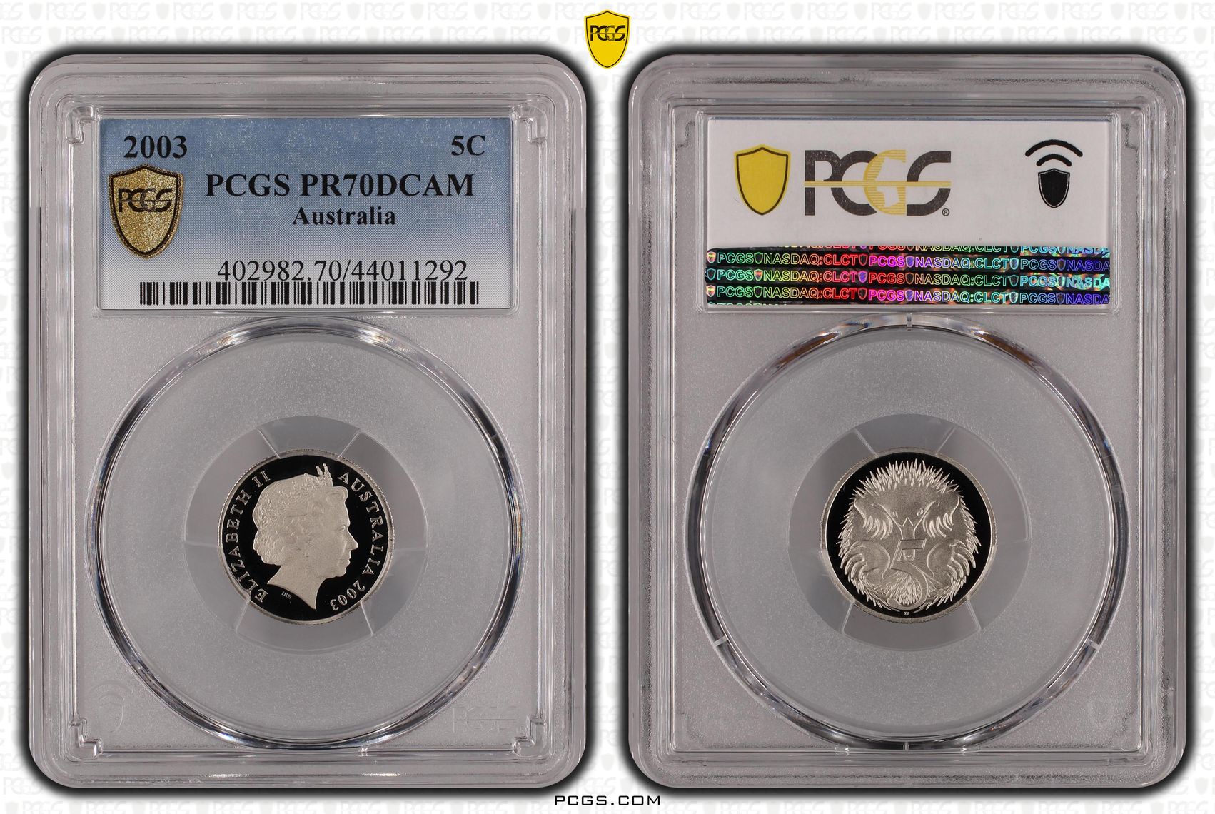 Elizabeth II, Five Cent, 2003, PCGS PR 70DCAM
